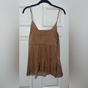 Express copper silk v neck tank